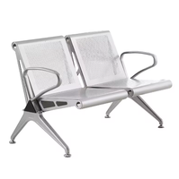 Chaise d'attente confortable et moderne en acier chromé de haute qualité, 1/2/3 places, pour hôpital, gare, réception, banquette d'attente