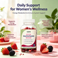 Gummies multivitaminées pour femmes, 150 unités, complément OEM pour le métabolisme énergétique et le soutien de la santé du système immunitaire