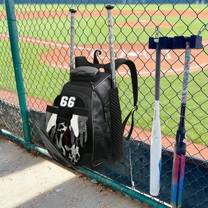 Zaino KOP Black Camo personalizzabile con logo, grande capacità, per mazze da softball e baseball, con 2 scomparti per mazze, per giocatori di squadra - Product Image 6