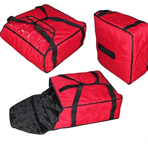 Sac de livraison de pizza Design classique Boîte à pizza durable isolée Sac de transport de livraison de nourriture rouge chaud - Product Image 1