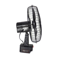 Ventilateur oscillant de 10 pouces ; rechargeable, mais peut également être branché pour une utilisation directe.