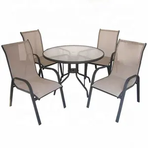 Uplion 5pcs Outdoor Teslin Stuhl und Tisch Set Hotel Terrasse Gartenmöbel Set