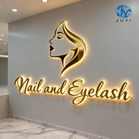 Enseigne lumineuse personnalisée pour salon de beauté, signalétique rétroéclairée LED, logo 3D lumineux mural personnalisé, enseigne métallique pour entreprise, décoration de magasin