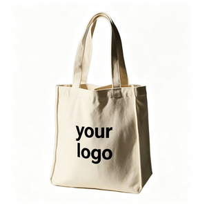 Bolsa de Mano de Lona con Logotipo Personalizado en Estilo Serif, Bolsa de Hombro de Algodón Reutilizable Ecológica para Mujer, Moda Diaria - Product Image 1
