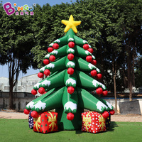 Modèle d'arbre de Noël géant lumineux personnalisé, arbre de Noël gonflable géant pour l'extérieur avec lumières LED pour la décoration de la cour et des fêtes