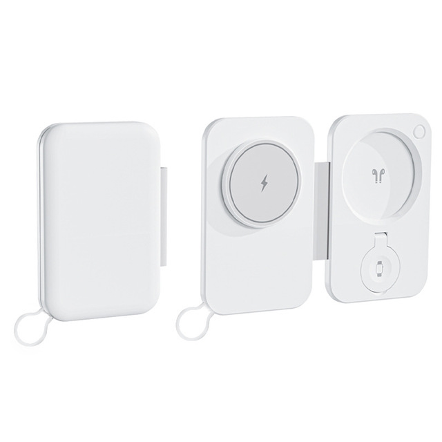 3 Magnetic Foldable Wireless Charger 15W Fast Charging iPhone 16 Pro Max Smart Watch Earphone Travel Slim Design ABS OEM WL144