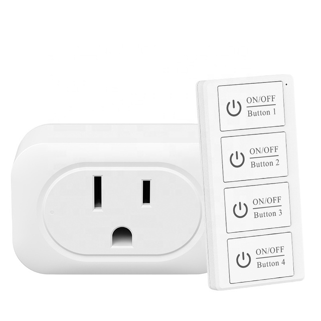US Standard Outdoor 100m Indoor 30m Smart Programmable Remote Control Plug Socket RF433 Wireless Remote Control Outlet