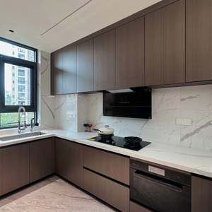 Free Design Modern Customized Luxury Plywood Eco-Friendly Cooking Cabinet Dining Island <b>Table</b> One-Piece Assembled Kitchen - Product Image 5