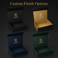 Custom Logo Kraft Paper Black Magnetic Rigid Boxes for Cosmetic & Photo Frame Packaging Recyclable Gift Box with Sponge Inserts
