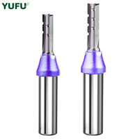 Fraise à trois lames YUFU TCT, 3 cannelures, 45HRC, en acier allié à rupture de copeaux haute vitesse, non revêtue, pour machine de gravure OEM, garantie 1 mois