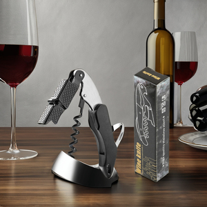 Sacacorchos de Acero Inoxidable de Doble Bisagra con Cortacápsulas para Uso en Fiestas, Logotipo Grabado con Láser - Product Image 3