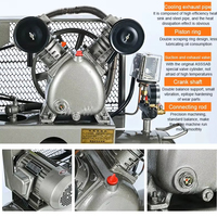 Compresseur d'air à double cylindre 0,8 Mpa Industriel 380v Compresseurs d'air à piston à gaz Utilisés pour la réparation automobile / Dentisterie / Industrie