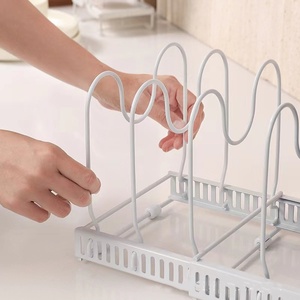 Moderner, platzsparender Topfdeckelhalter aus Karbonstahl, klappbar, für Küche, Geschirr und Pfannendeckel - Product Image 3