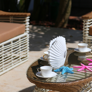Conjunto de Sofás de Ratán Moderno - Muebles de Exterior Impermeables para Uso en Hoteles y Patios de Villas - Product Image 5