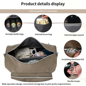 <span class=keywords><strong>Sac</strong></span> à dos à couches en nylon à la mode sacs imperméables pour bébé pour maman et <span class=keywords><strong>papa</strong></span> avec matelas à <span class=keywords><strong>langer</strong></span> - Product Image 6
