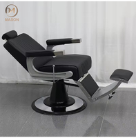 Chaise de barbier en cuir de luxe professionnelle certifiée CE Hydraulique inclinable Hauteur réglable Rotation à 360 degrés Spa