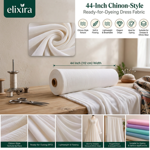 Tissu pour robe de style Chinon de 44 pouces, prêt à la teinture, textile léger et tendance pour la production de vêtements sur mesure - Product Image 3