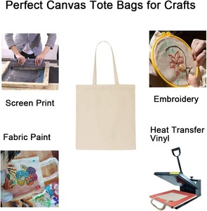 Sac fourre-tout en toile de coton recyclable de qualité supérieure pour usage quotidien, autocollants créatifs, sac de courses réutilisable pour les voyages - Product Image 2