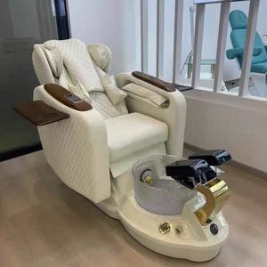 Latest Spa Pedicure Chair with <b>Back</b> Kneading <b>Massage</b> whirlpool Pedicure Bowl Chair Ceramic Basin Beauty Salon Furniture - Product Image 2