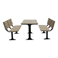 Mobilier d'extérieur Table de pique-nique de camping commerciale en bois Ensemble table à manger et banc de chaises résistant aux intempéries pour le restaurant à l'extérieur du parc