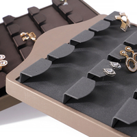 Jinsky luxe PU cuir bijoux présentoir base microfibre boucles d'oreilles goujon présentoir spécial bijoux présentoir