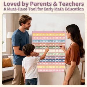 Tabla numérica de 120 bolsillos, 135 tarjetas de doble cara, tabla de cien bolsillos estilo Boho para enseñanza de matemáticas en el aula y en el hogar - Product Image 6