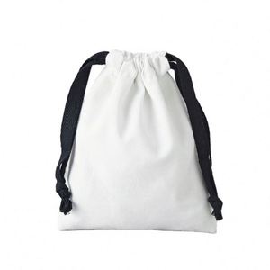 Bolsa de Algodón Blanca de 8*10 cm con Cordón, Logotipo Impreso, Bolsa de Calicó con Patrón Geométrico, Bolsa Pequeña para Regalos y Joyas - Product Image 1