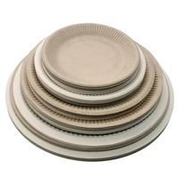Assiettes en papier écologiques de 6 pouces, jetables, en canne à sucre, rondes, rayées, biodégradables, mini-assiettes en bagasse pour gâteaux, pour les fêtes