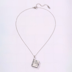 Chaîne en bambou tendance, best-seller transfrontalier, sportive, en acier inoxydable électroplaqué, pour femme, couple, avec pendentif ouvert gravable - Product Image 6