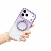 Coque de téléphone antichoc pour iPhone 17 Pro Max, couleur dégradée, support magnétique rotatif, protection givrée contre les chutes, logo personnalisé OEM