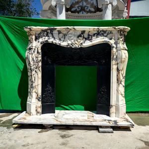 युआंडा कस्टम हाथ से नक्काशीदार सफेद संगमरमर की फिजगह मैटल के आसपास, विला होटल के लिए क्लासिक यूरोपीयन शैली के पत्थर की फिकप्लेस फ्रेम के चारों ओर - Product Image 4