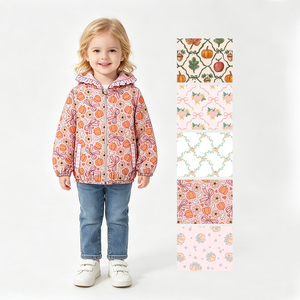 Sudadera con capucha y cremallera de calabaza para niñas pequeñas, estilo boutique, nueva moda, ropa infantil al por mayor, ropa de otoño de fábrica para niños - Product Image 1