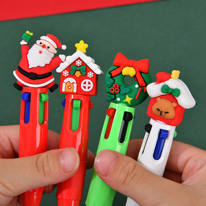 Penna a Sfera Natalizia a Quattro Colori con Cartoni Animati, Mini Penna Tascabile Adorabile, Punta da 0,5mm, Design Tridimensionale, Confezione da 53 Pezzi, Perfetta - Product Image 4