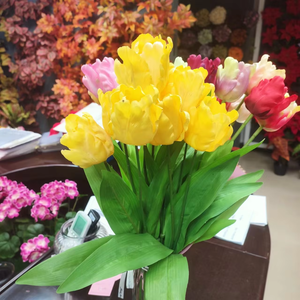 Ramo de Tulipanes Artificiales Realistas con Forma de Gema de 9 Cabezas Hecho a Mano, Flores Artificiales con Aspecto de Cristal para Decoración de Bodas, Navidad y Año Nuevo <span class=keywords><strong>Chino</strong></span> - Product Image 4