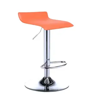 Modern Design Square PU Leather Seat High Barstool Metal Base Adjustable Height Bar Chair
