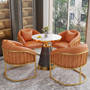 Tavolino <span class=keywords><strong>rotondo</strong></span> moderno in acciaio inossidabile oro <span class=keywords><strong>finto</strong></span> <span class=keywords><strong>marmo</strong></span> - Product Image 1