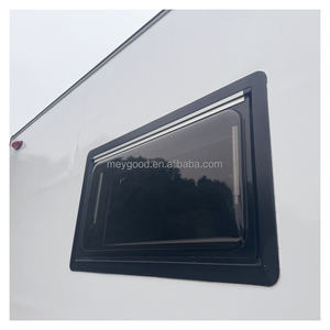 MAYGOOD, suministro de fábrica, esquina cuadrada, 1450x550mm, autocaravana, ventana de remolque de viaje con marco de aluminio y cortina - Product Image 3