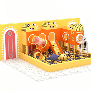 Area Giochi Morbida per Interni in Colori Pastello Neutri, Set da Gioco per Bambini con Scivolo a Spirale e Piscina di Palline per Asili - Product Image 3