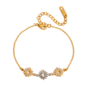 Star Pattern Zinc Alloy <b>Bracelet</b> With Rhinestone Inlay For Women Gift Jewelry - Product Image 5