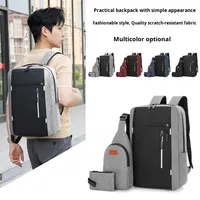 Sac à dos multifonctionnel pour homme grande capacité en tissu Oxford, ensemble trois pièces imperméable pour ordinateur portable, idéal pour les affaires et le commerce international