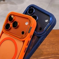 Étui de téléphone transparent avec support magnétique pour appareil photo et chargement sans fil pour iPhone Air 17promax 16 15plus 14 13 12 11, protection d'objectif transparente