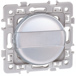 Silver Square <b>Push</b> <b>Button</b> <b>Switch</b> with Label Holder - Product Image 1