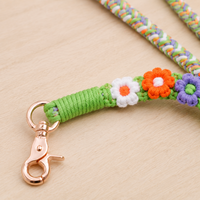 Laisse pour chien personnalisée en paracorde tressé de coton, faite à la main, de luxe, élégante, accessoires pour animaux de compagnie, motif floral, adorable.