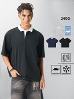 T-shirt Polo Solona Cool 240g Robuste Style Décontracté à Manches Courtes pour Homme, T-shirt Color Block en Gros