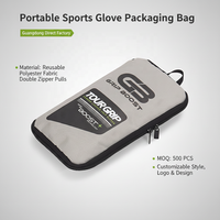 Pochette de rangement zippée personnalisée en polyester imprimé, de qualité supérieure, réutilisable, pour gants de football, de golf et de sport, avec poignée
