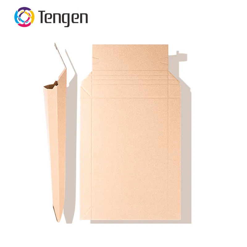 Rígida plana ondulado livro Mailers Envelope Tengen logística personalizada para embalagem impresso reciclado expansível papel Kraft