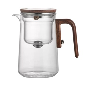Set da tè in vetro resistente al calore con coperchio rotante con disegno ad acqua magnetico semi-automatico <span class=keywords><strong>teiera</strong></span> pigra Kung Fu - Product Image 2