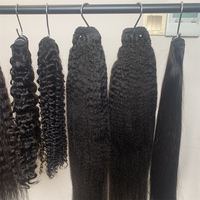 Lot de Cheveux Humains Brésiliens Vierges Non Traités Grade 12 15A, Texture Kinky Yaki Lisse, pour Tissage
