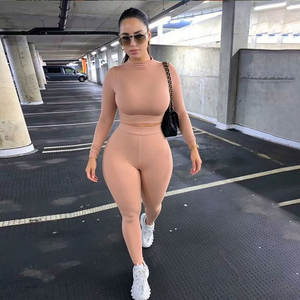 Conjunto de Dos Piezas para Mujer, <span class=keywords><strong>Top</strong></span> Corto Multicolor y Pantalones Deportivos Casuales, Ecológicos, de Secado Rápido, en Oferta, Diseño Sólido - Product Image 6