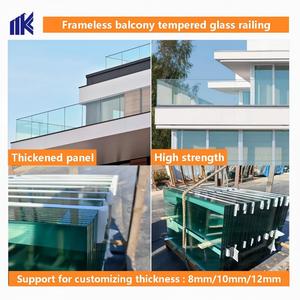 Fournisseur direct d'usine - Garde-corps en verre trempé 10MM 12MM, panneaux de clôture en verre trempé, balustrade en verre sans cadre - Product Image 5